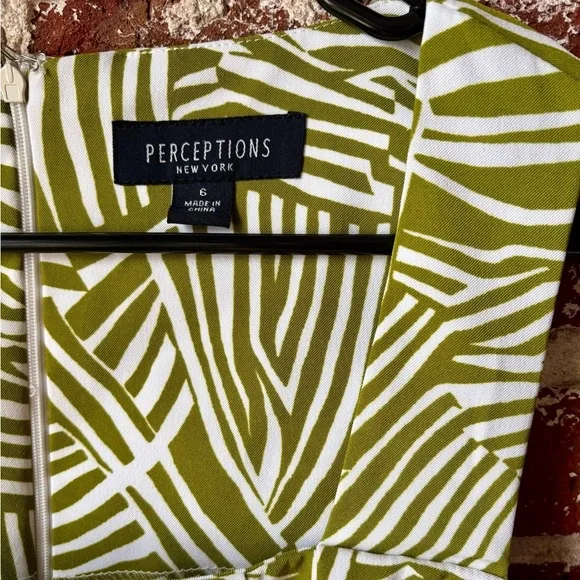 y2k Perceptions green & white cocktail dress - Picture 2 of 5